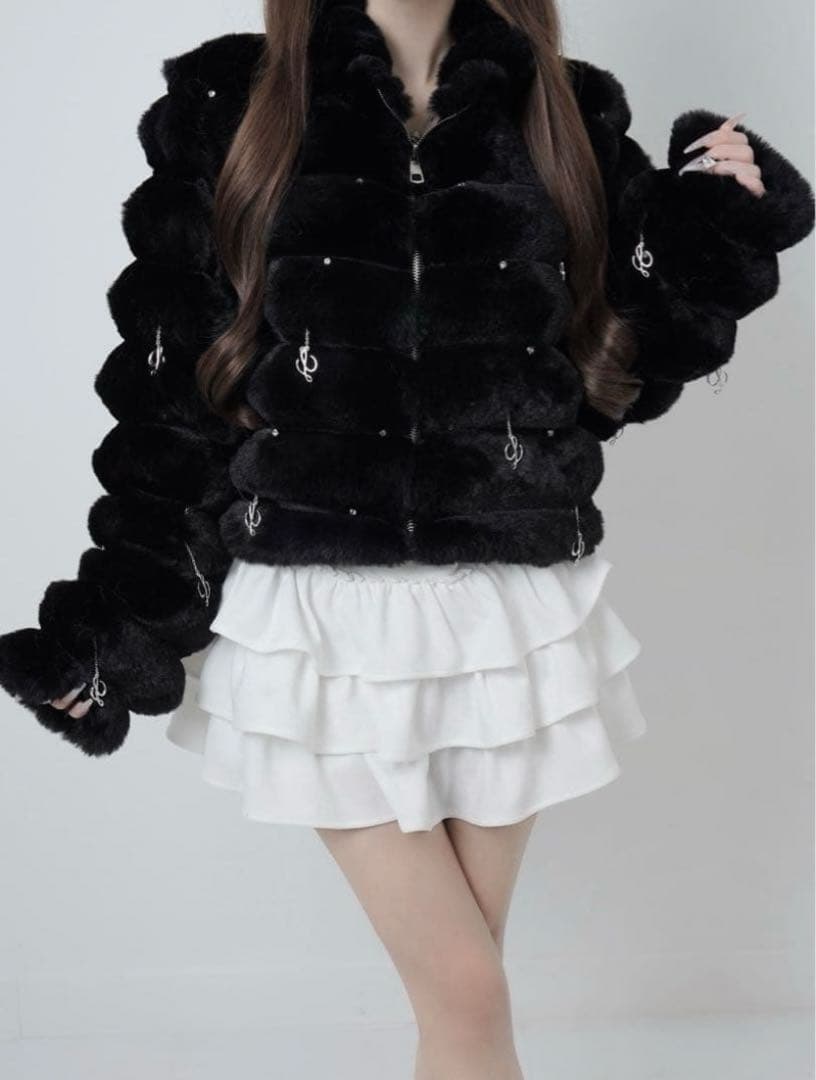 新品タグ付✨Lumi puff kirakira bijou fur coat