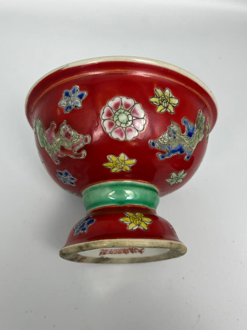 中国美術清時代古い色絵蓋物アンティーク