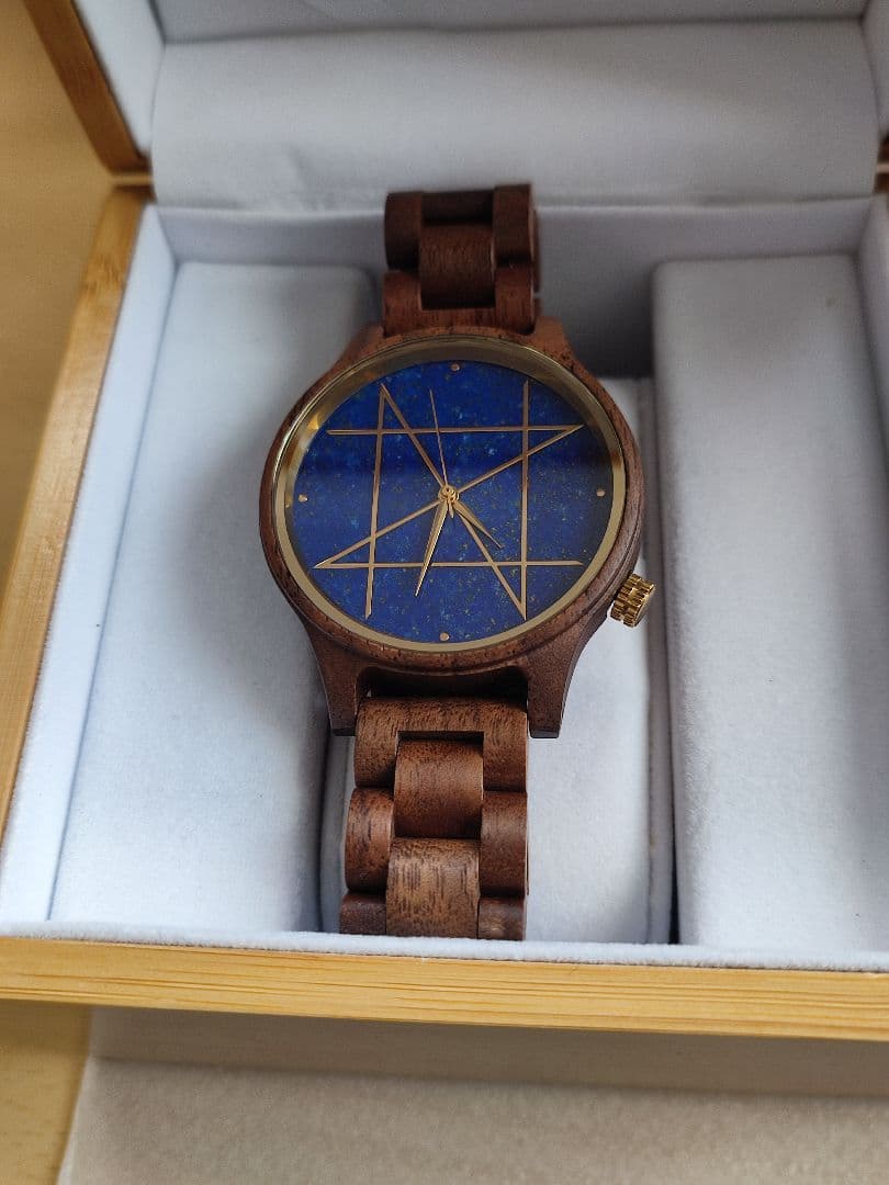 NOZ 時計　ラピスラズリ×ウォールナット　フルセット　クォーツモデル