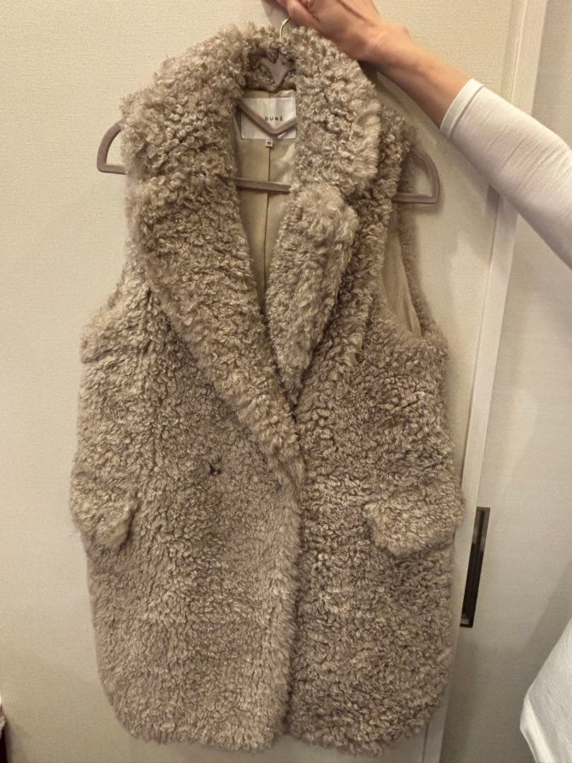 【2024AW・美品】　CADUNE カデュネ　ボアジレ　ベージュ 38サイズ