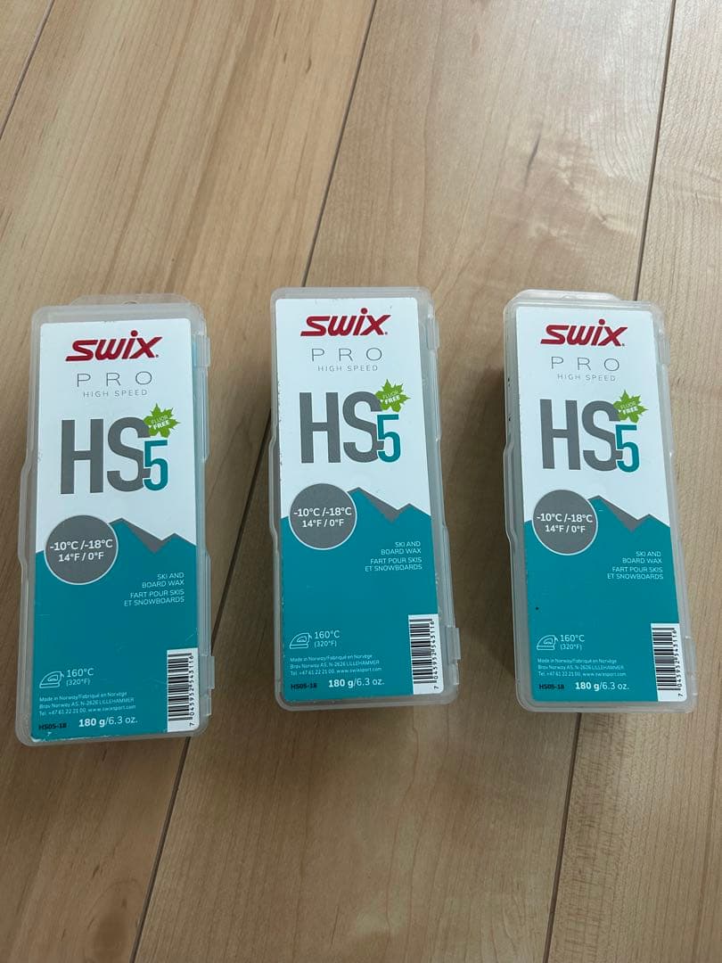 Swix HS5 スキー、スノーボードワックス 180g 3個セット
