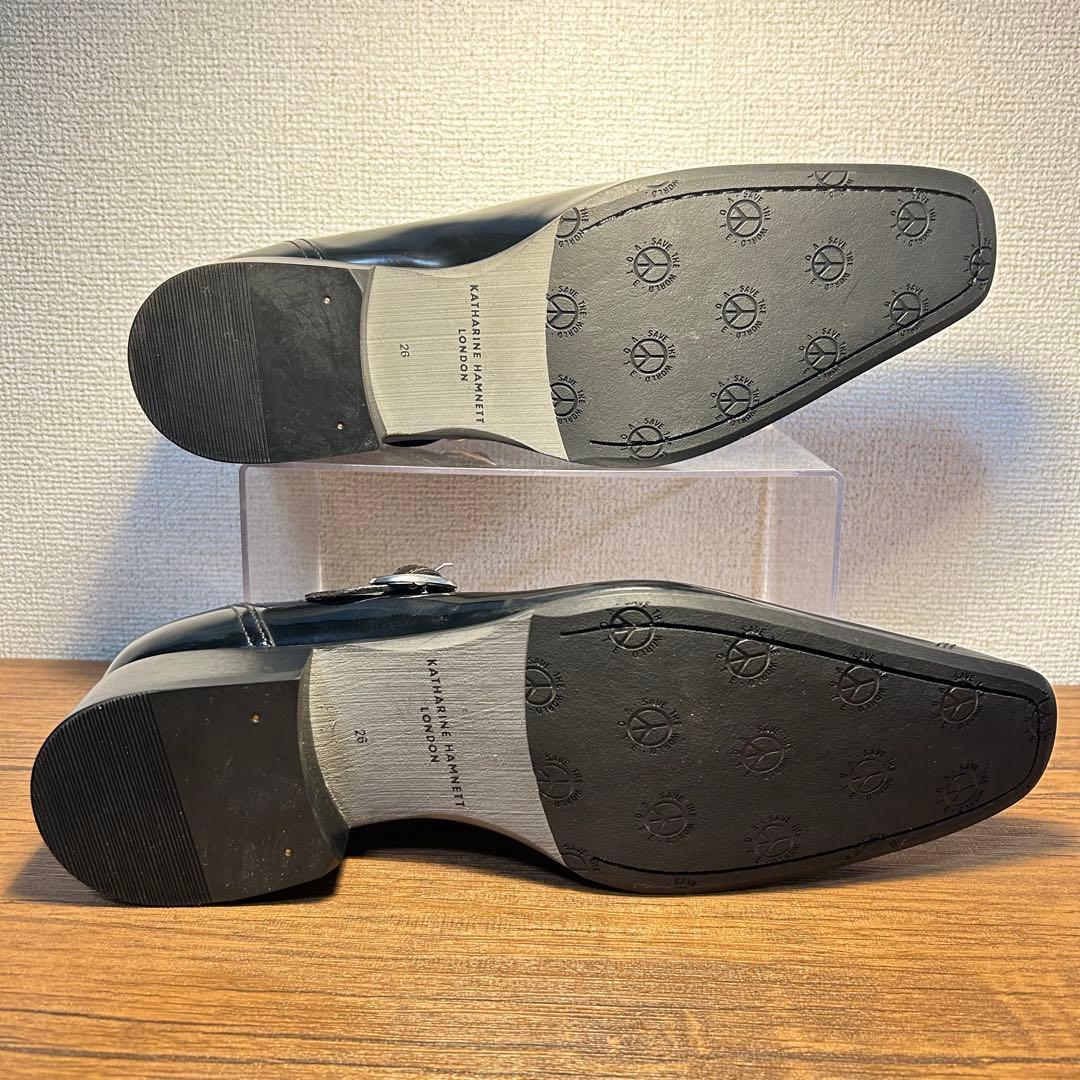 【未使用級】KATHARINE HAMNETT ブラック エナメル 26.0cm