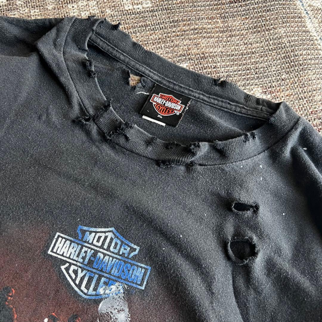vintage Harley Davidson フェード ダメージ ボロ TEE