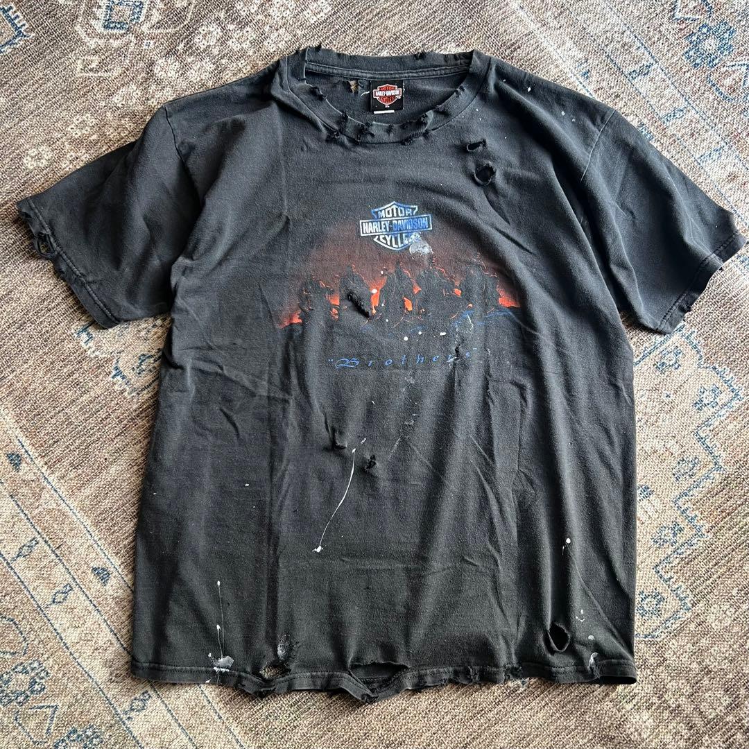 vintage Harley Davidson フェード ダメージ ボロ TEE