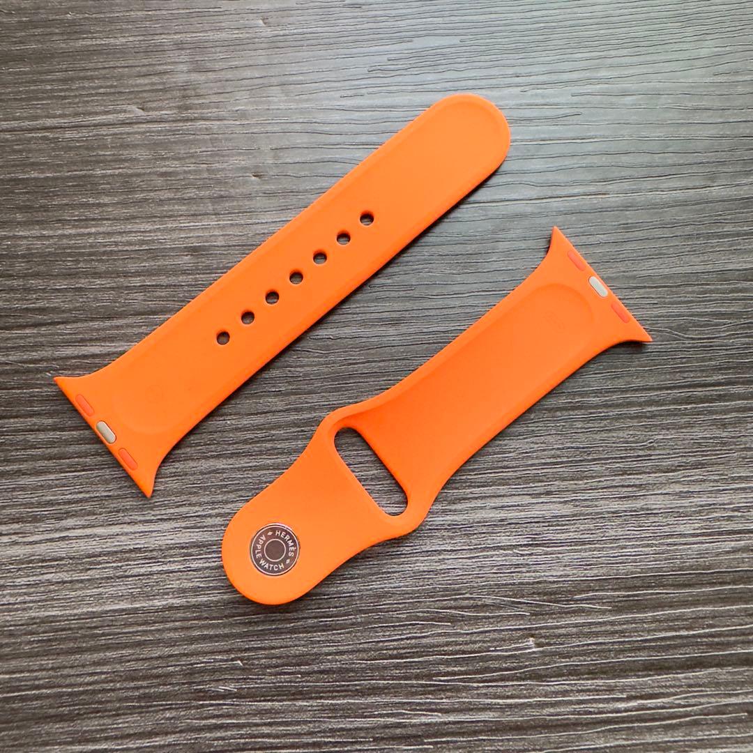 2641 ほぼ未使用　Apple Watch エルメス　オレンジ　シリコン
