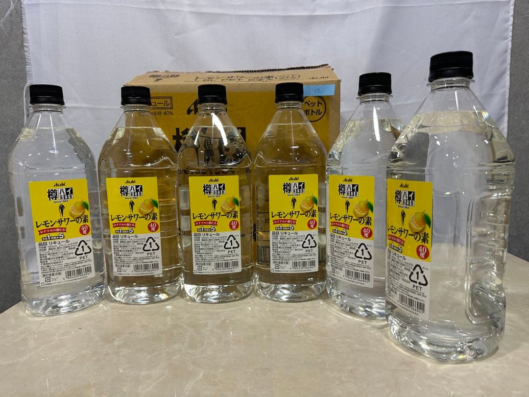 12)格安！アサヒ「樽ハイ倶楽部レモンサワ一の素 1800ml」の6本セット