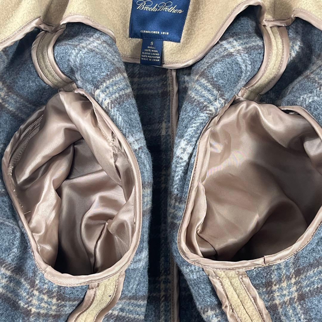 ✨未使用級 ブルックスブラザーズ 2way ダッフルコート チェック キャメル