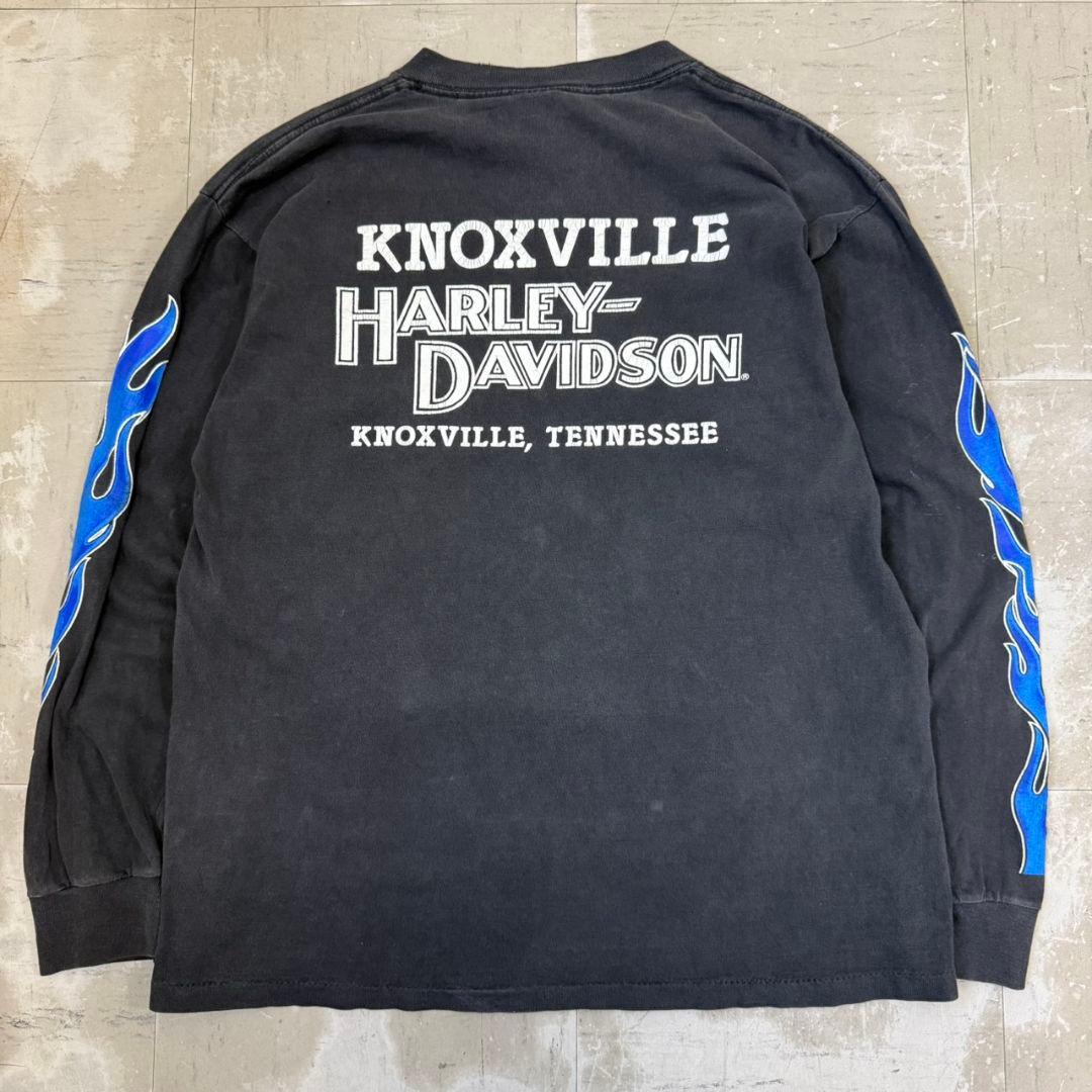 希少 90s USA製 ハーレーブルーファイアーフレイムパターン