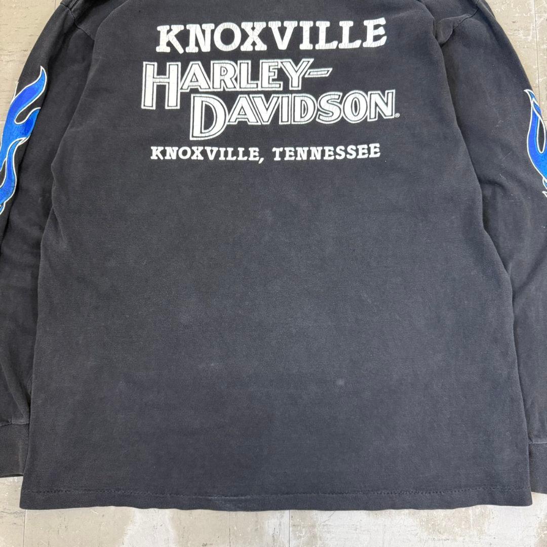 希少 90s USA製 ハーレーブルーファイアーフレイムパターン