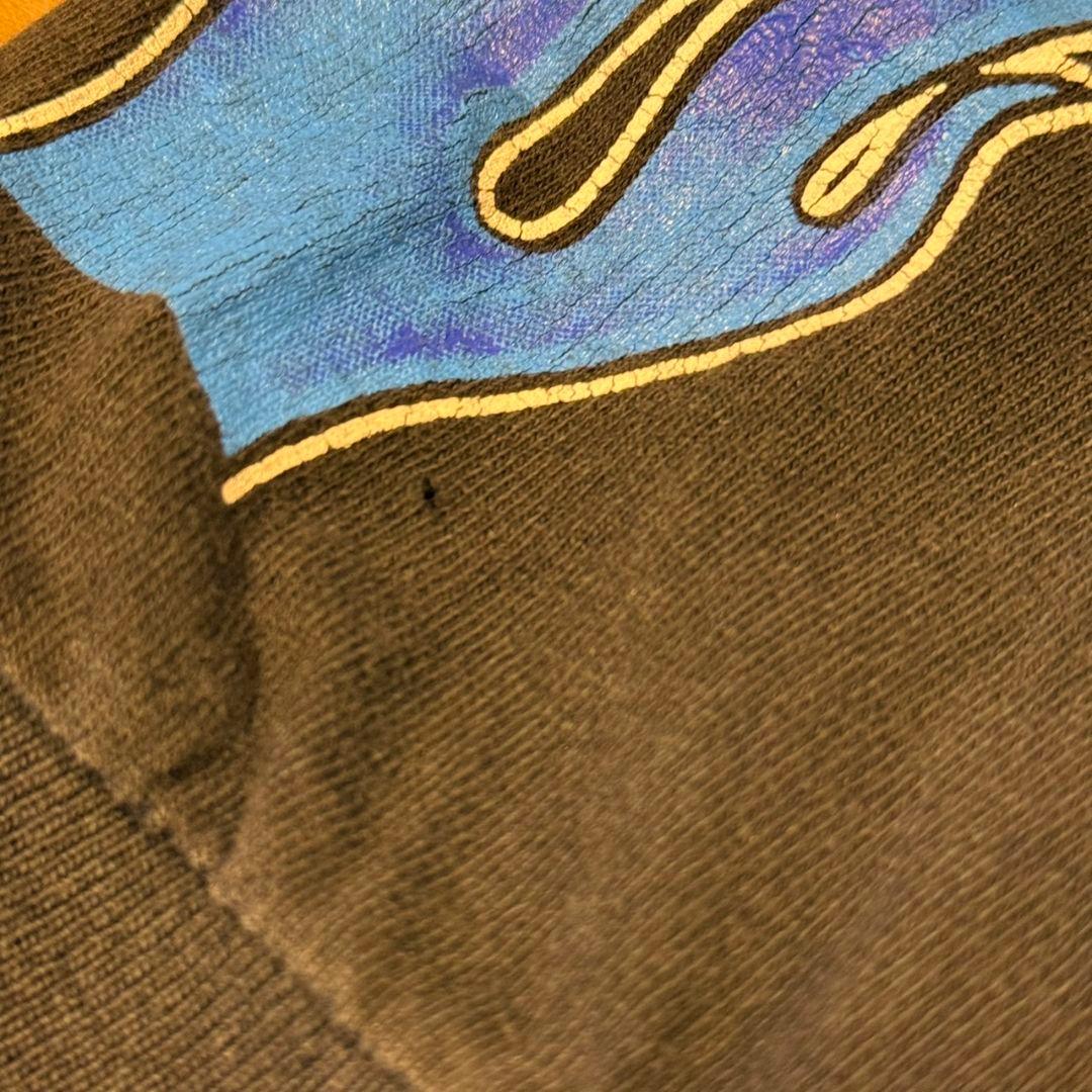 希少 90s USA製 ハーレーブルーファイアーフレイムパターン