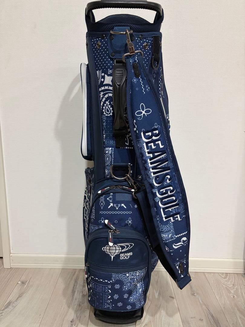 希少 BEAMS GOLF スタンドバッグ ネイビー バンダナ キャディバッグ