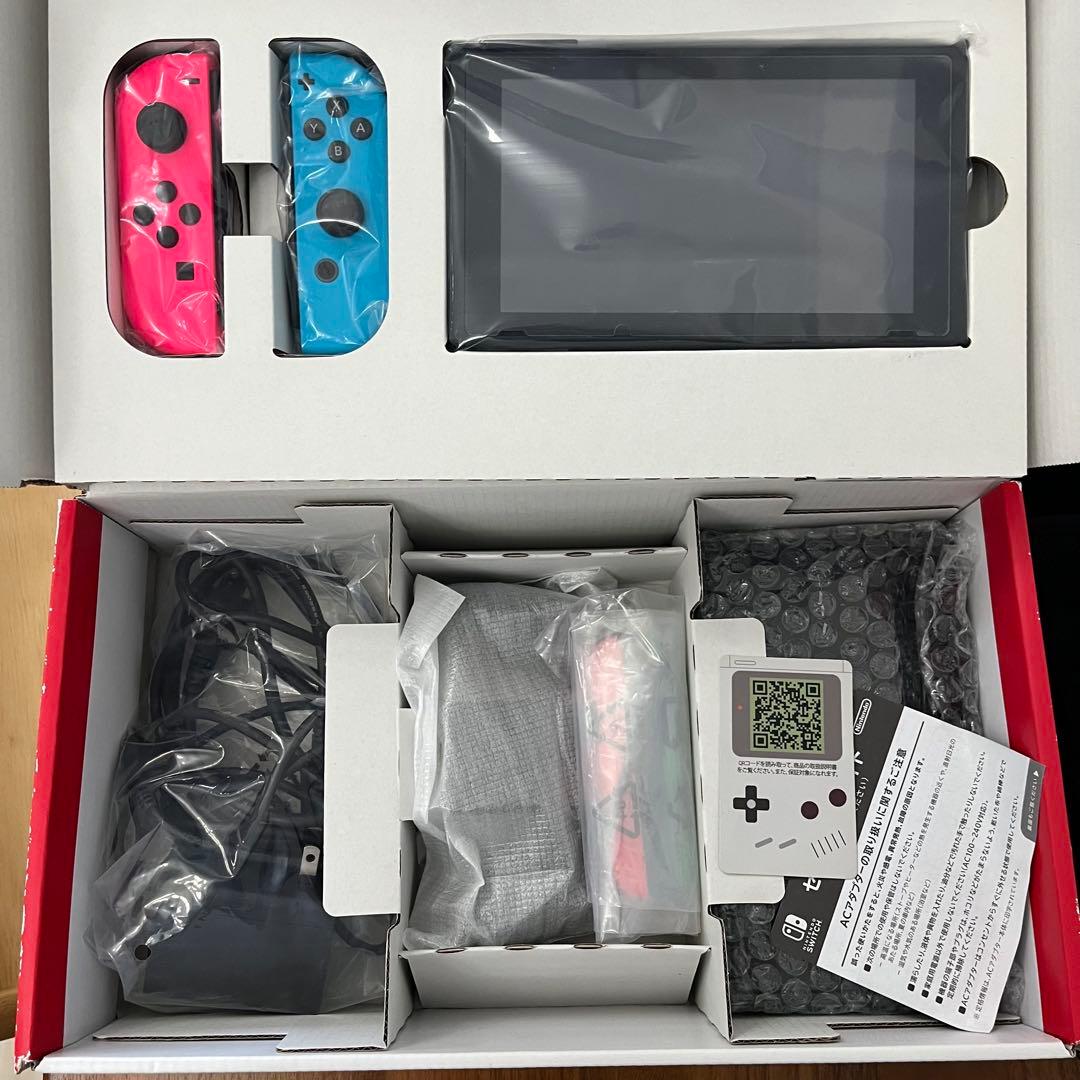 Nintendo Switch 本体 ネオンピンク/ネオンブルー　カバーケース付