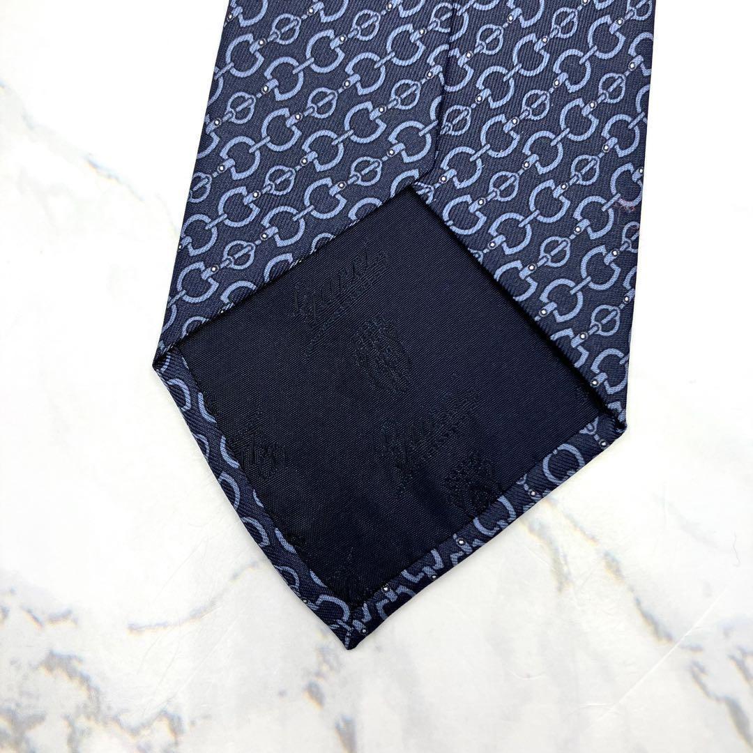 ◆美品◆GUCCI グッチ ネクタイ 青色 幾何学模様 カジュアル