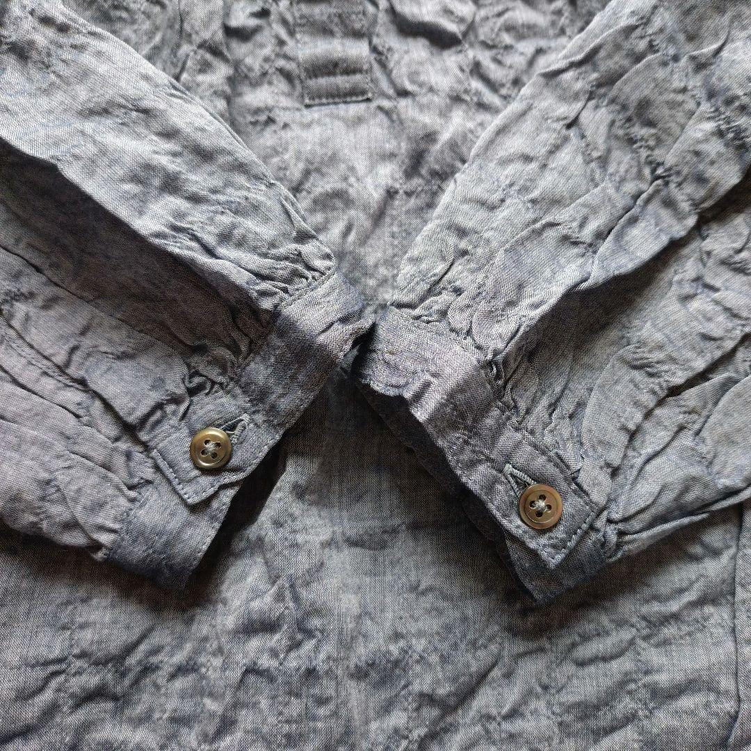 タグ付未使用 マドモアゼルノンノン バンドカラー シャツ ピンタック ワッシャー