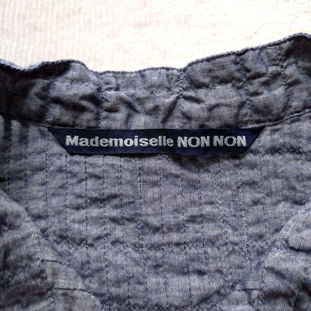 タグ付未使用 マドモアゼルノンノン バンドカラー シャツ ピンタック ワッシャー