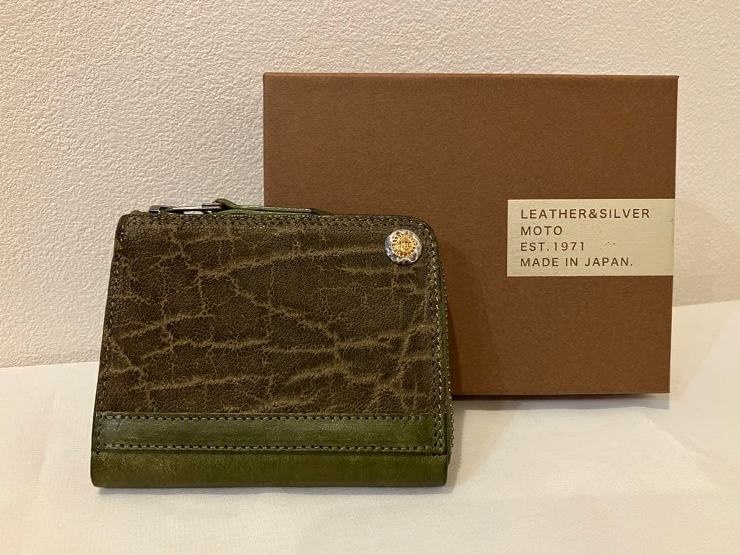 MOTO FW4 エレファント コンパクトジップ ウォレット グリーン　財布