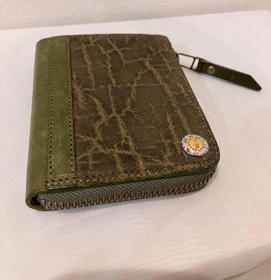 MOTO FW4 エレファント コンパクトジップ ウォレット グリーン　財布