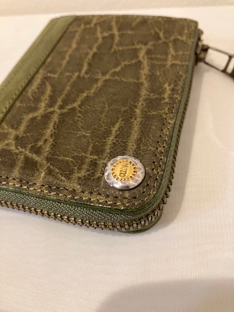 MOTO FW4 エレファント コンパクトジップ ウォレット グリーン　財布