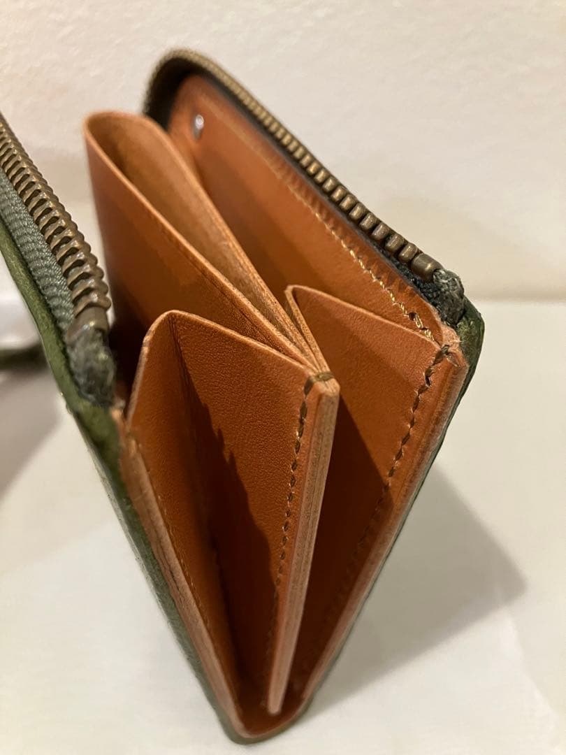 MOTO FW4 エレファント コンパクトジップ ウォレット グリーン　財布