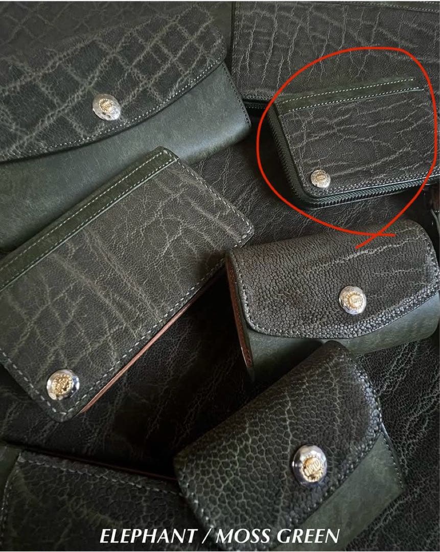 MOTO FW4 エレファント コンパクトジップ ウォレット グリーン　財布