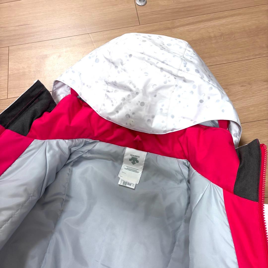 【極美品】デサント　スキーウェア キッズ　150cm 白　ホワイト　総柄