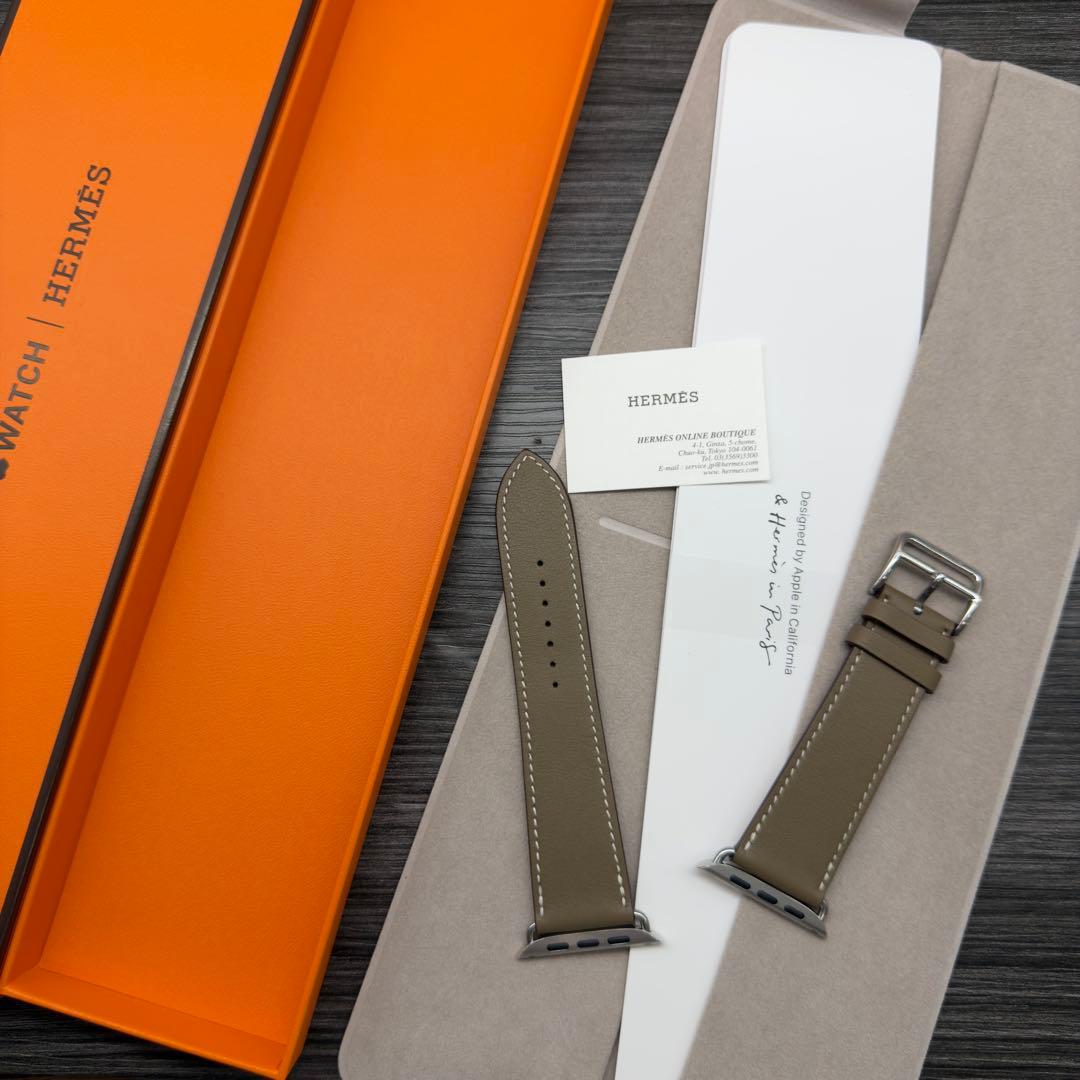 2957 ほぼ未使用　Apple Watch エルメス　エトゥープ　レザー