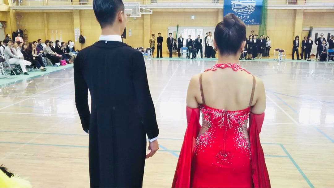 赤いスタンダードドレス/社交ダンスドレス/モダンドレス