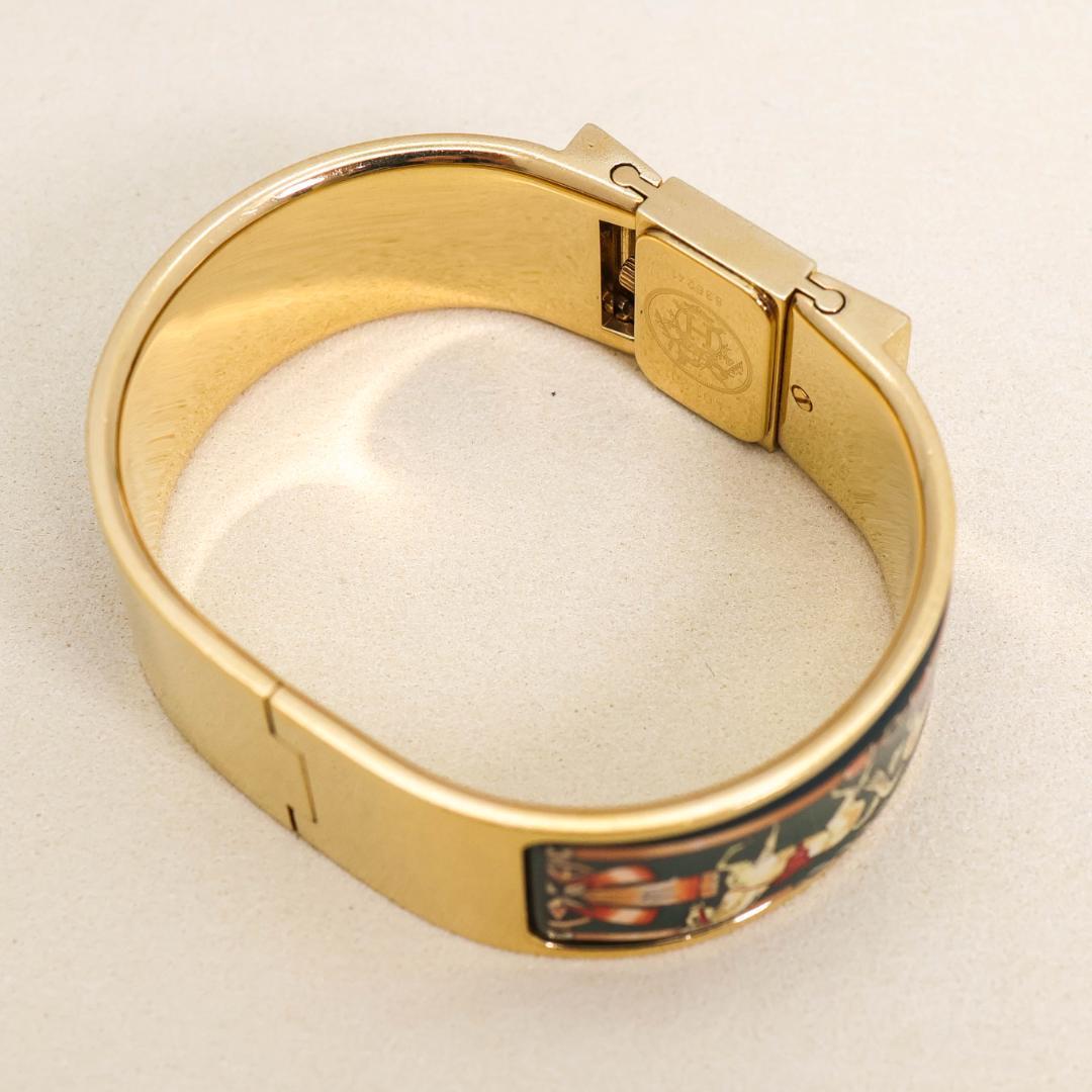 稼働 Hermes ロケ 腕時計 バングル 七宝焼 新品電池 2735