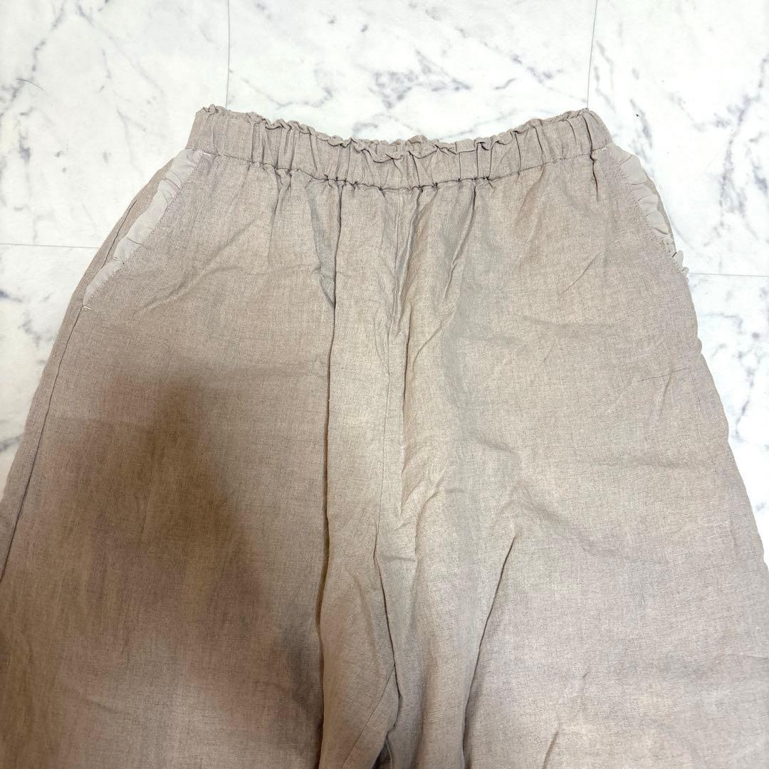 TSUHARU by Samansa Mos2 リネン裾シフォンフリルパンツ