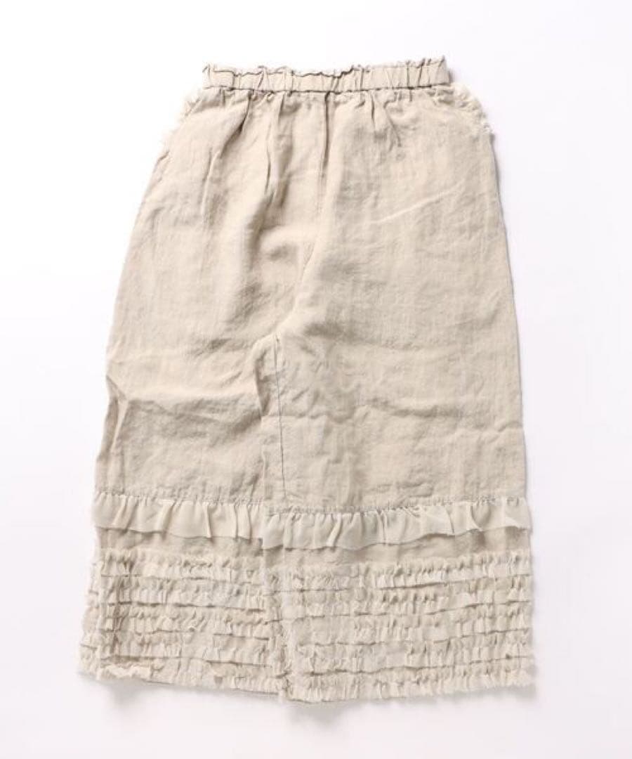 TSUHARU by Samansa Mos2 リネン裾シフォンフリルパンツ