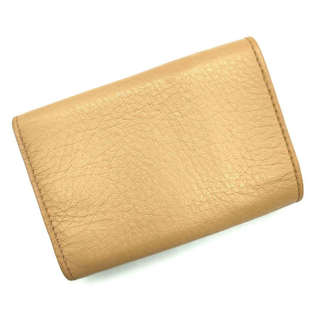 極美品 バレンシアガ 三つ折り財布 ペーパーミニウォレット ベージュ