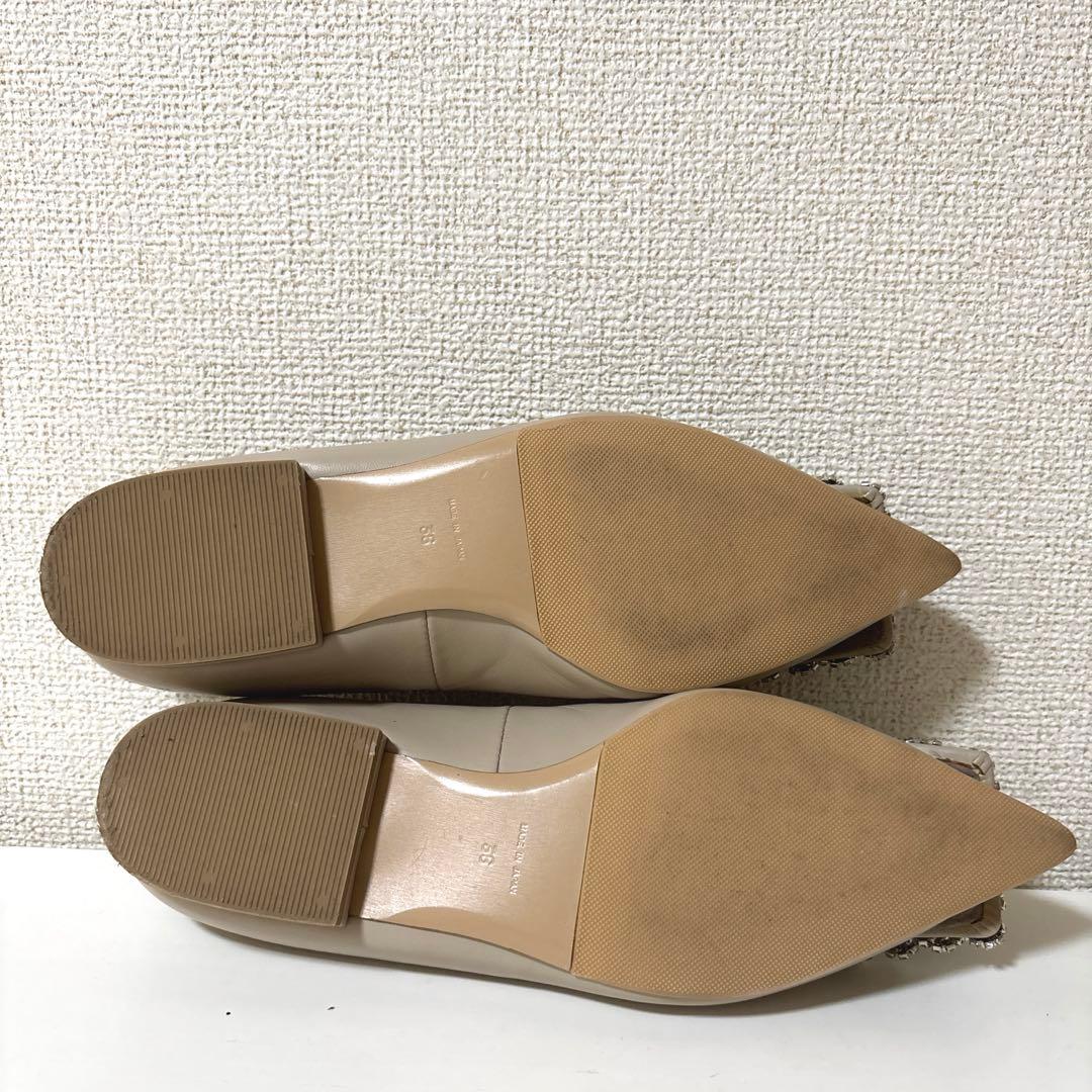 PIPPICHIC ピッピシック パール　バックル　フラット　パンプス