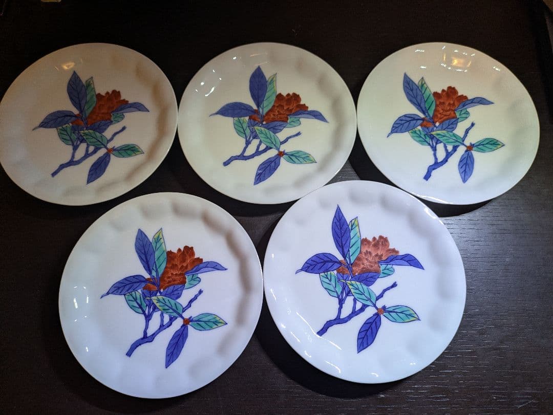 今泉今右衛門 錦白粉花絵 銘々皿 5枚セット　&　他5枚セット