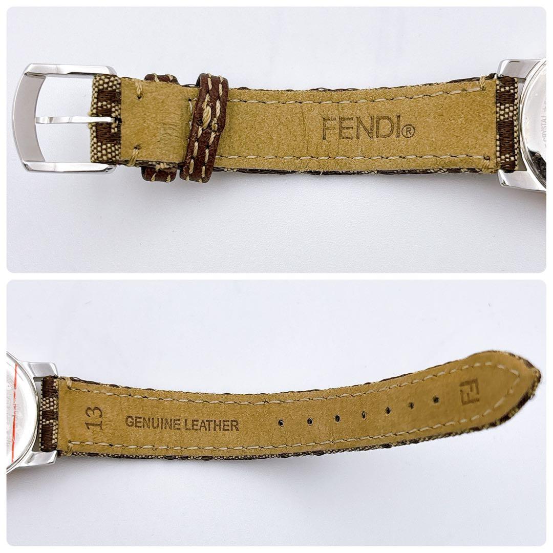 【未使用品・電池新品・完備】FENDI 2100L 11Pダイヤ ピンクシェル