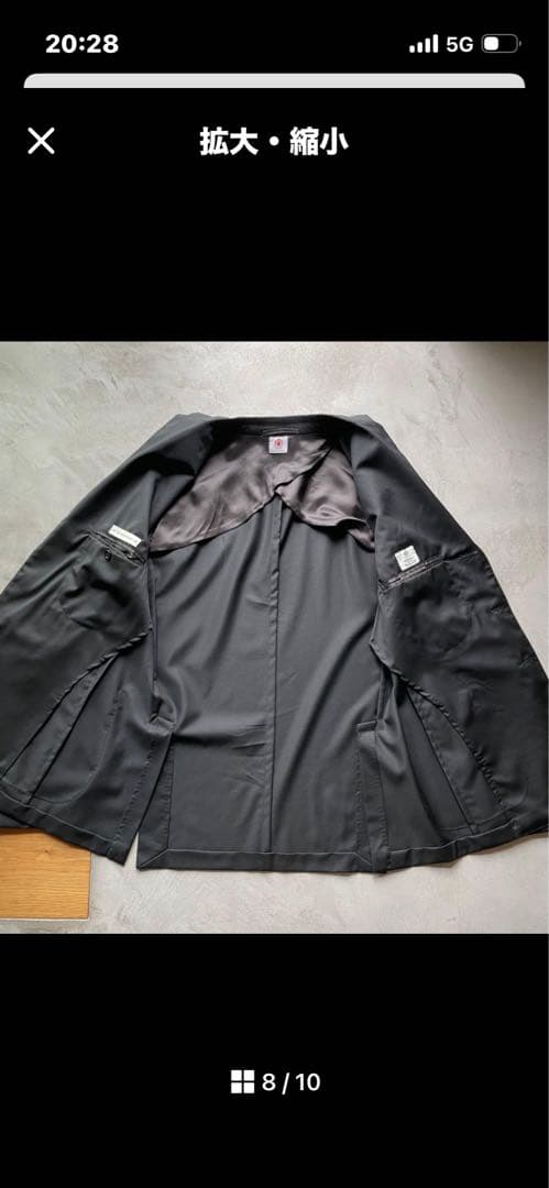 ルイジボレッリ BORRELIのブラックスーツ サイズ50