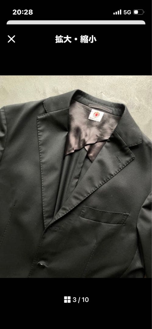 ルイジボレッリ BORRELIのブラックスーツ サイズ50