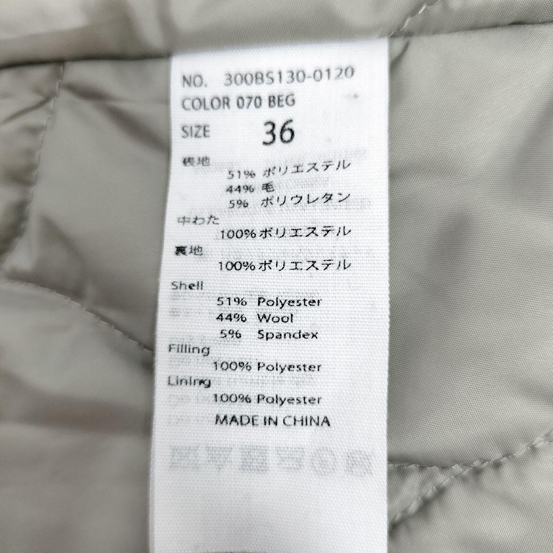 エンフォルド ケープコート ノーカラー 中綿キルティング ポンチョ ジャケット