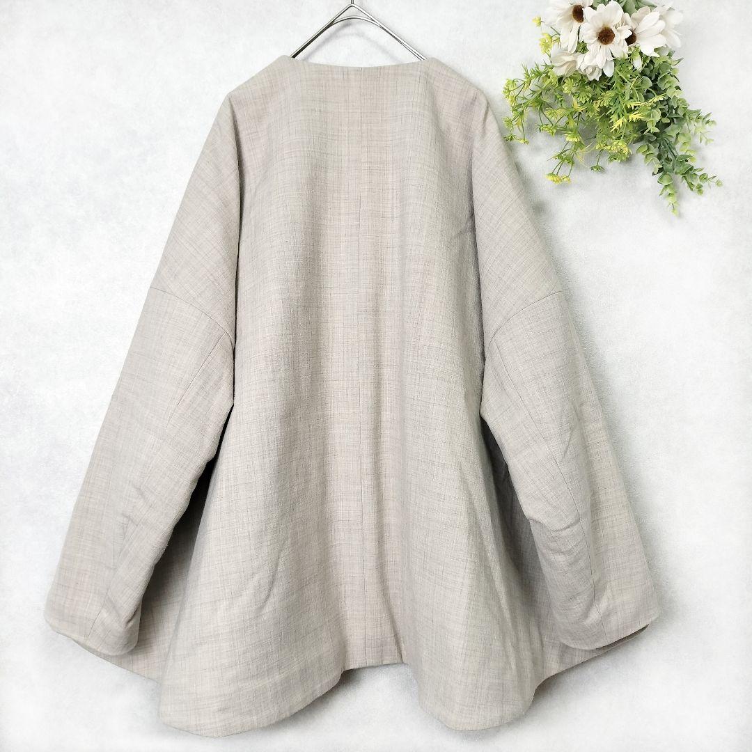 エンフォルド ケープコート ノーカラー 中綿キルティング ポンチョ ジャケット