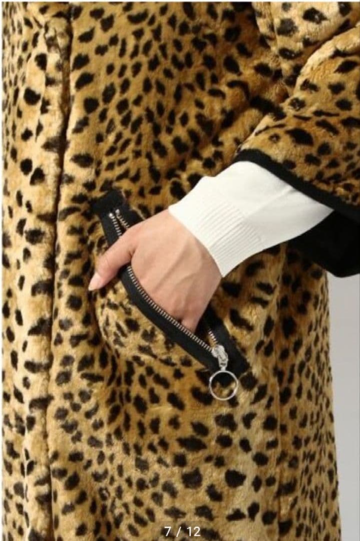 HACHE レオパードフェイクファーコート40　数回使用　イタリア製