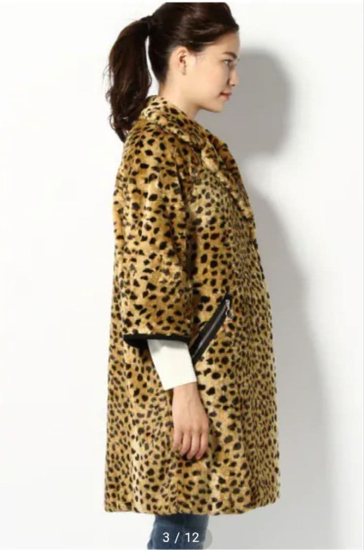 HACHE レオパードフェイクファーコート40　数回使用　イタリア製