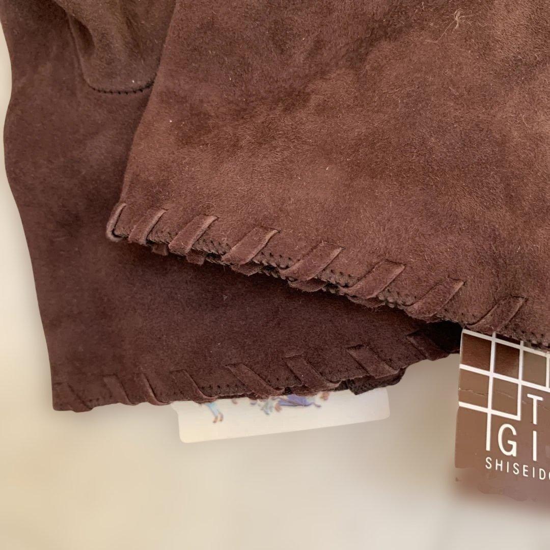 新品　レザー手袋　agnelle fabre gloves ginza 茶　BR