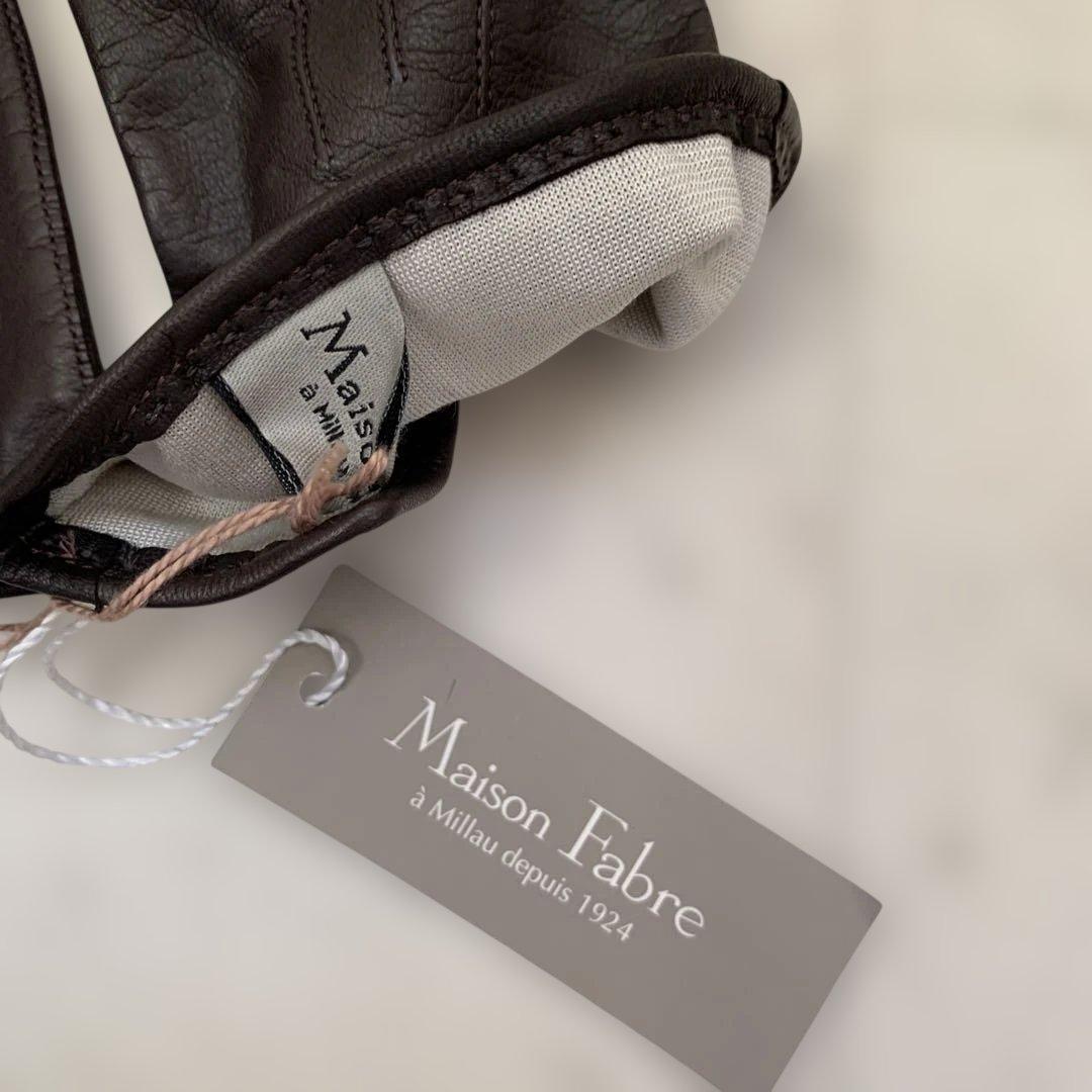 新品　レザー手袋　agnelle fabre gloves ginza 茶　BR