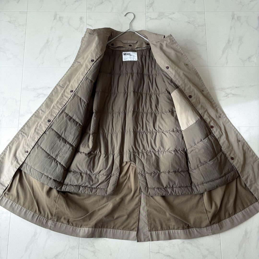 美品✨《MHL.》近年 ダウンライナー付 ステンカラーコート カーキ XL