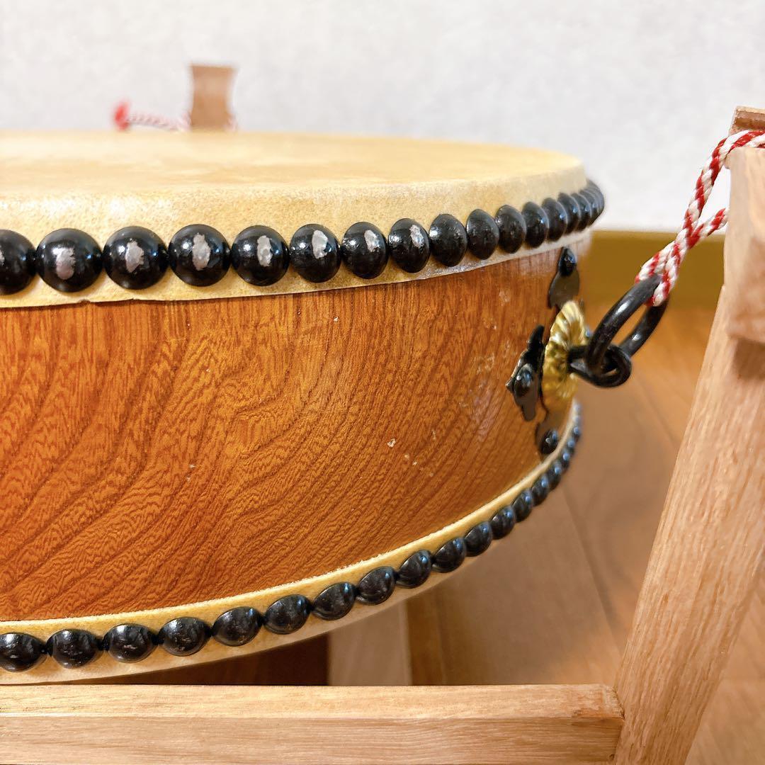 和太鼓 上鳴 かみなり 平太鼓 台座付 31㎝ 25㎝ まとめ セット