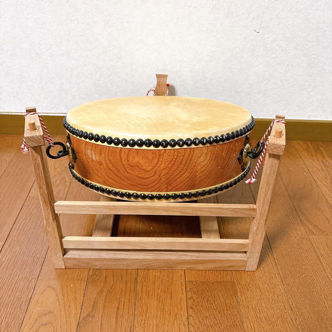 和太鼓 上鳴 かみなり 平太鼓 台座付 31㎝ 25㎝ まとめ セット