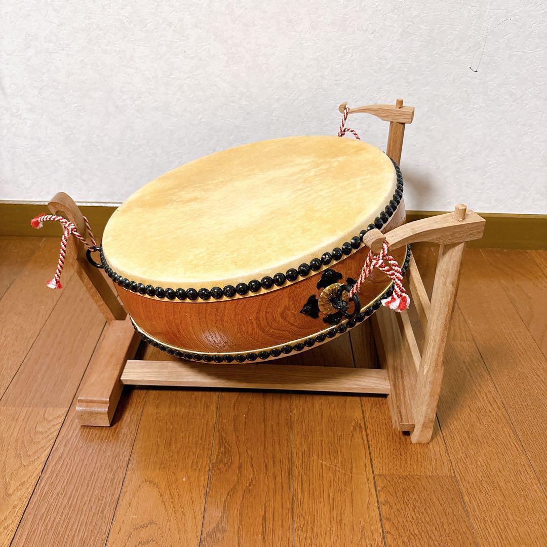 和太鼓 上鳴 かみなり 平太鼓 台座付 31㎝ 25㎝ まとめ セット