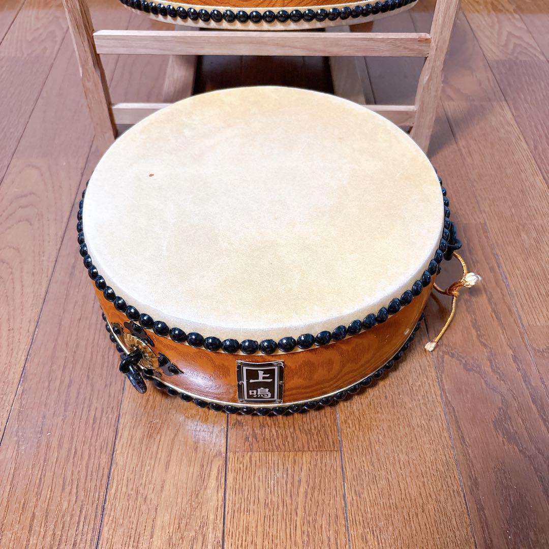 和太鼓 上鳴 かみなり 平太鼓 台座付 31㎝ 25㎝ まとめ セット