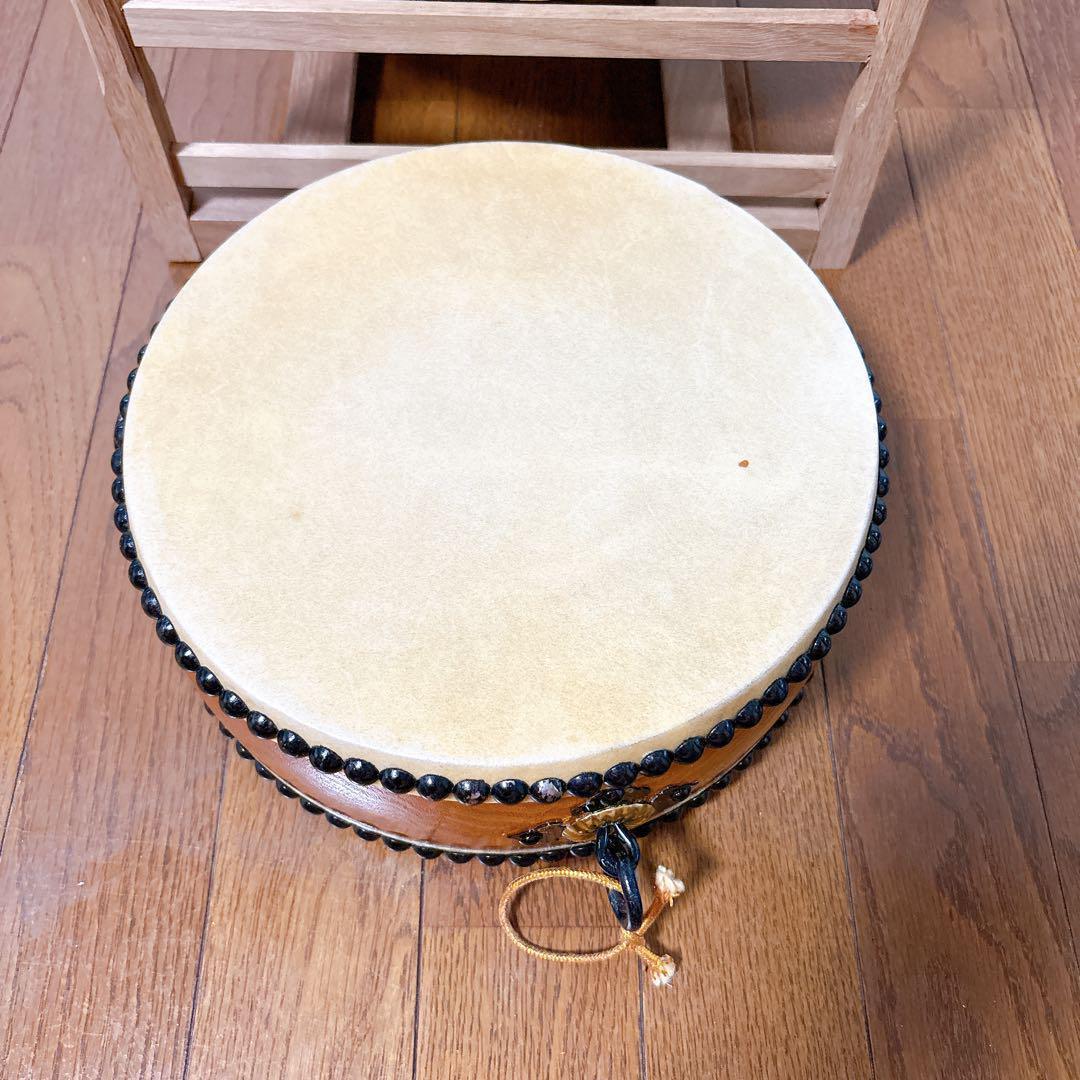 和太鼓 上鳴 かみなり 平太鼓 台座付 31㎝ 25㎝ まとめ セット