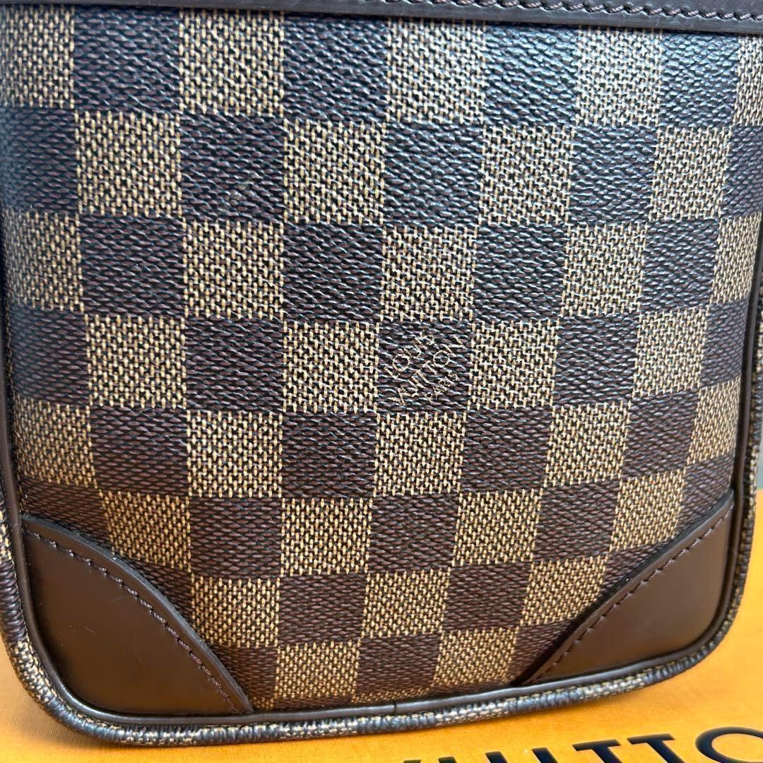 真贋済　ルイヴィトン　ダミエ　ダヌーヴ　ショルダーバッグ　エベヌ