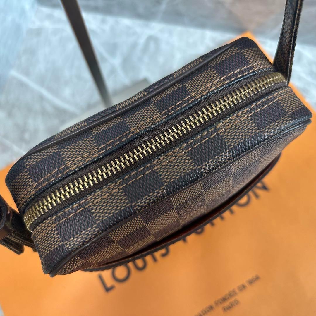 真贋済　ルイヴィトン　ダミエ　ダヌーヴ　ショルダーバッグ　エベヌ